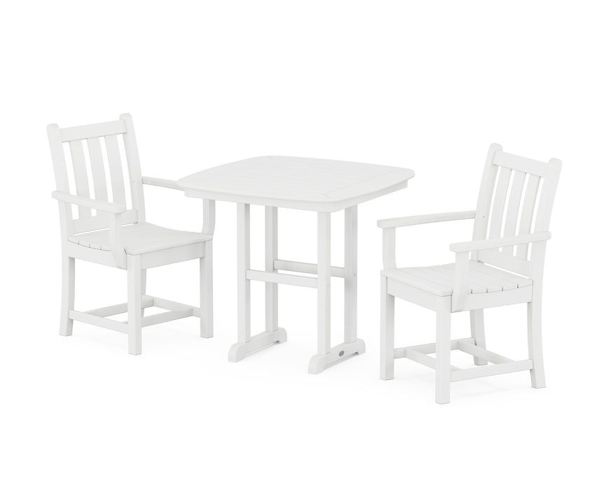 POLYWOOD Traditional Garden 3-Piece Dining Set in White image