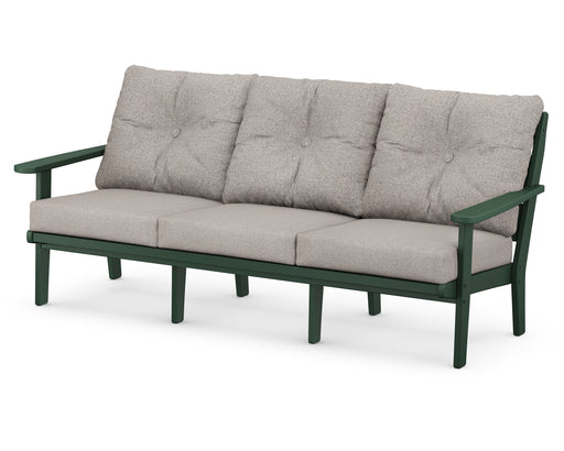 POLYWOOD Lakeside Deep Seating Sofa in Green / Weathered Tweed image