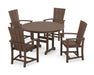 POLYWOOD Quattro 5-Piece Round Farmhouse Dining Set in Mahogany image