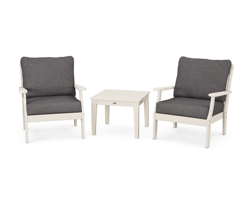 POLYWOOD Braxton 3-Piece Deep Seating Set in Sand / Ash Charcoal image