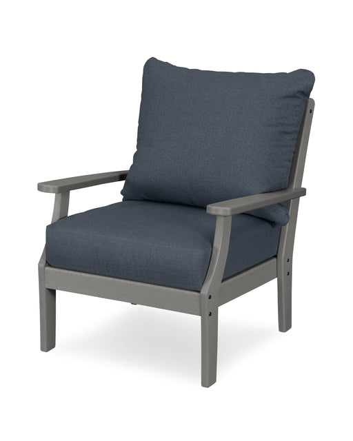 POLYWOOD Braxton Deep Seating Chair in Slate Grey / Sancy Denim image