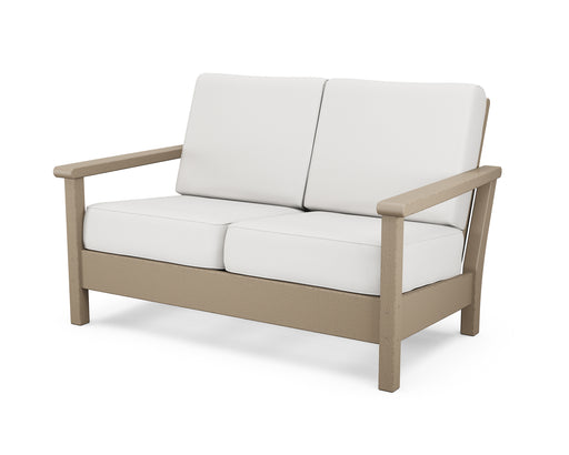 POLYWOOD Harbour Deep Seating Loveseat in Vintage Sahara / Natural Linen image