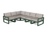 POLYWOOD EDGE 6-Piece Modular Deep Seating Set in Green / Weathered Tweed image