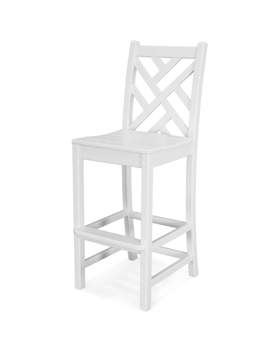 POLYWOOD Chippendale Bar Side Chair in White image