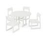 POLYWOOD EDGE Side Chair 5-Piece Round Farmhouse Dining Set in Vintage White image