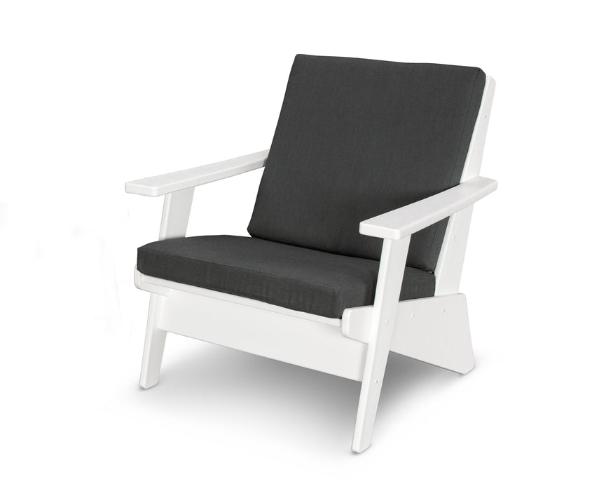 POLYWOOD Riviera Modern Lounge Chair in White / Spectrum Carbon image