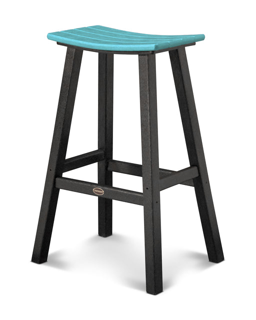 POLYWOOD Contempo 30" Saddle Bar Stool in Black / Aruba image