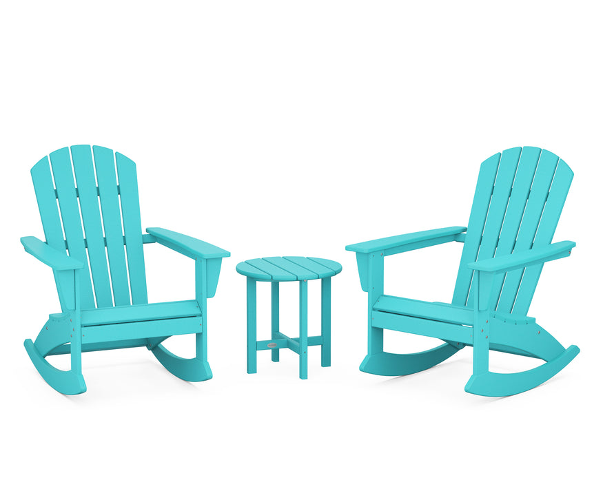 POLYWOOD Nautical 3-Piece Adirondack Rocking Chair Set in Aruba image