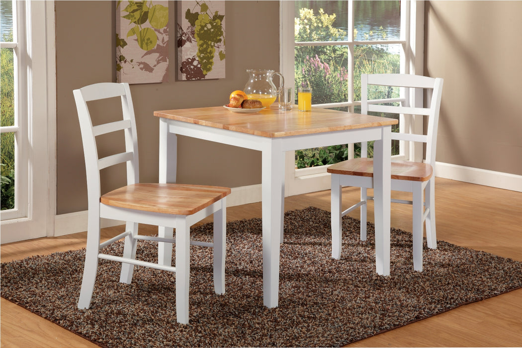 John Thomas Furniture Dining Essentials 30" Square Table in White/Natural