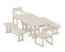 POLYWOOD EDGE 5-Piece Dining Set with Benches in Sand image