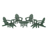 POLYWOOD Classic Adirondack Chair 9-Piece Conversation Set in Green image