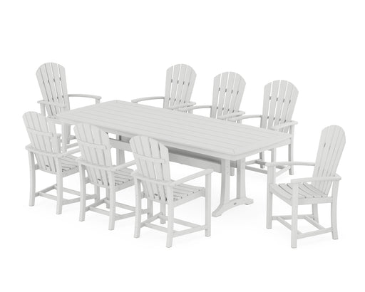 POLYWOOD Palm Coast 9-Piece Dining Set with Trestle Legs in White image