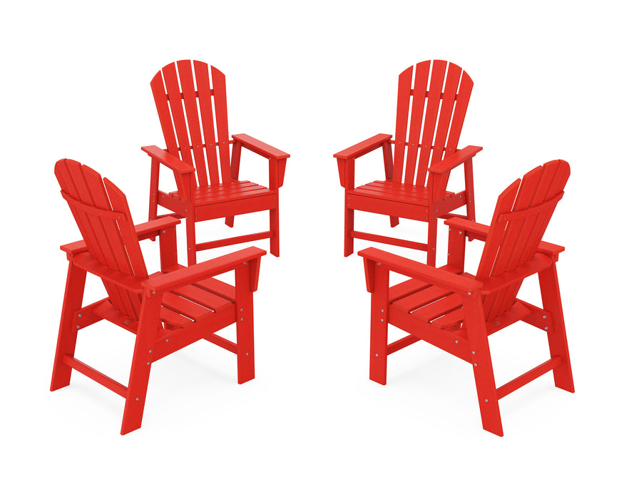 POLYWOOD 4-Piece South Beach Casual Chair Conversation Set in Sunset Red image