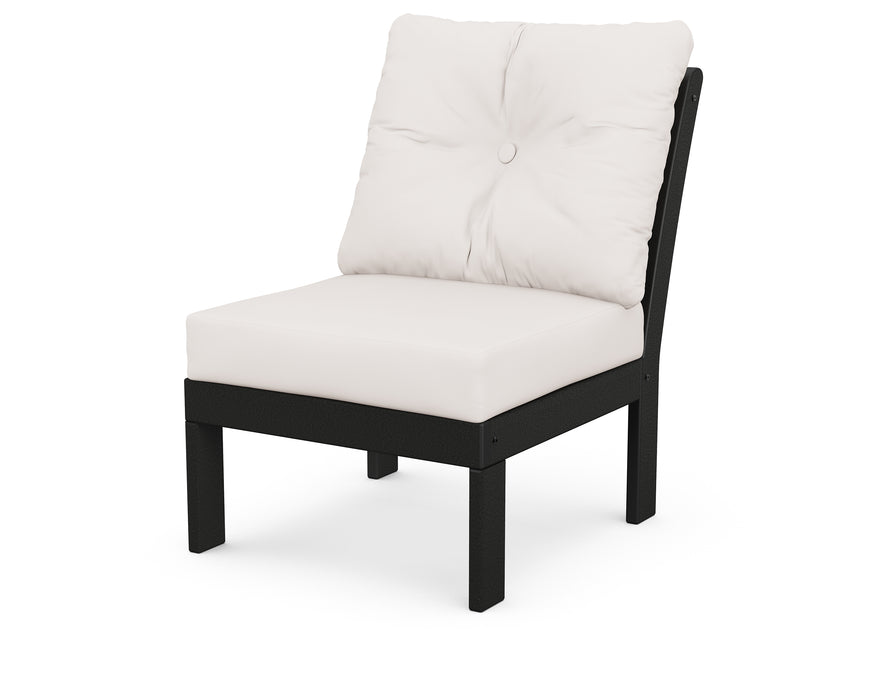 POLYWOOD Vineyard Modular Armless Chair in Black / Bird's Eye