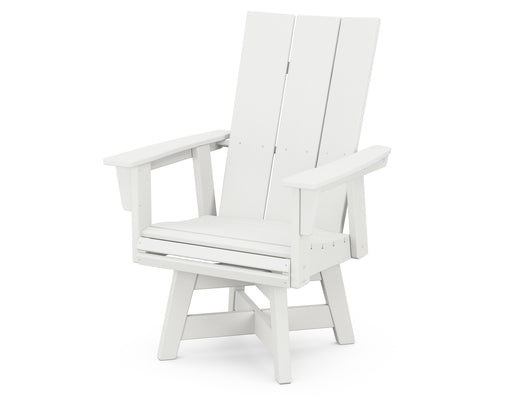 POLYWOOD Modern Curveback Adirondack Swivel Dining Chair in Vintage White image