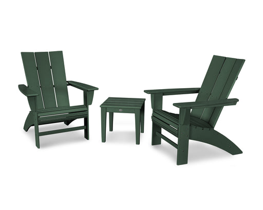 POLYWOOD Modern 3-Piece Curveback  Adirondack Set in Green image