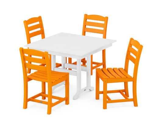 POLYWOOD La Casa Cafe Side Chair 5-Piece Farmhouse Dining Set in Tangerine image