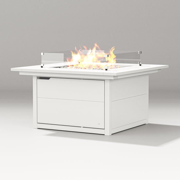 PW Designer Series Cube Fire Table in Vintage White