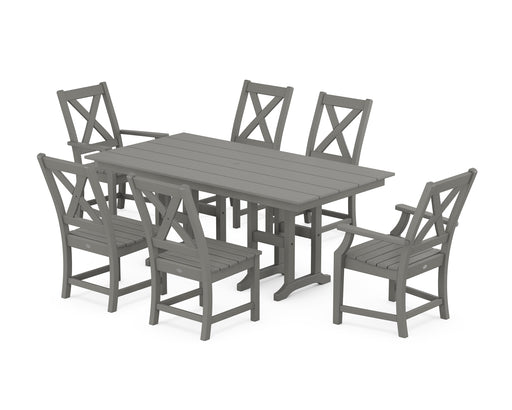 POLYWOOD Braxton 7-Piece Farmhouse Dining Set in Slate Grey image