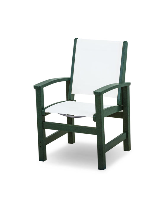 POLYWOOD Coastal Dining Chair in Green / White Sling image