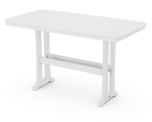 POLYWOOD Nautical Trestle 38" x 73" Bar Table in White image