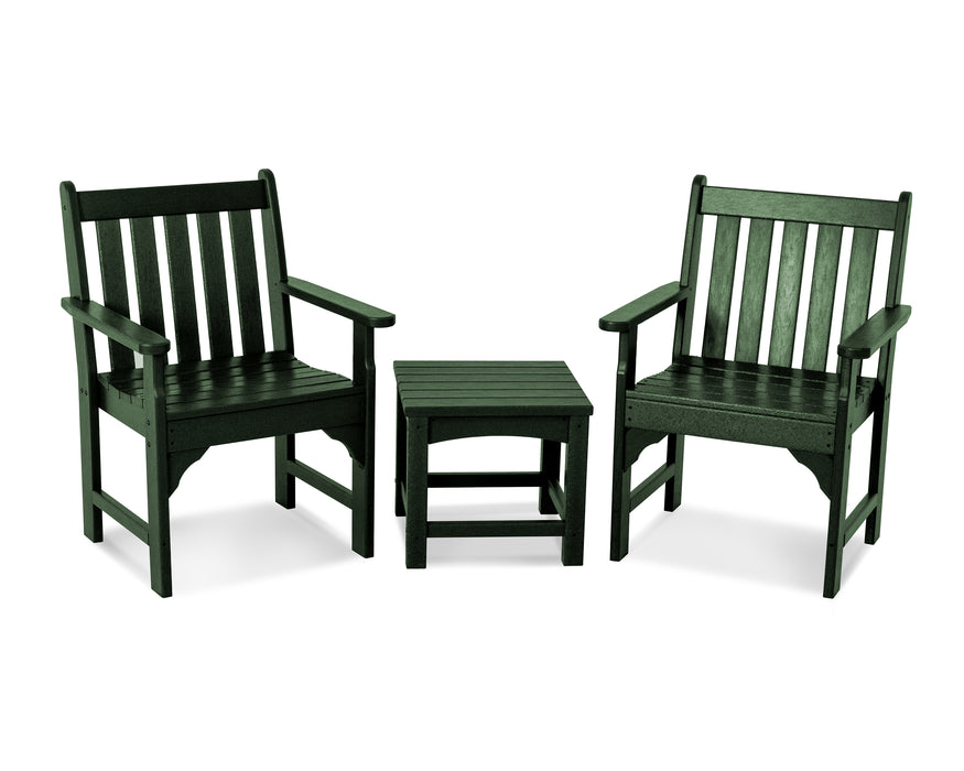 POLYWOOD Vineyard 3-Piece Garden Chair Set in Green