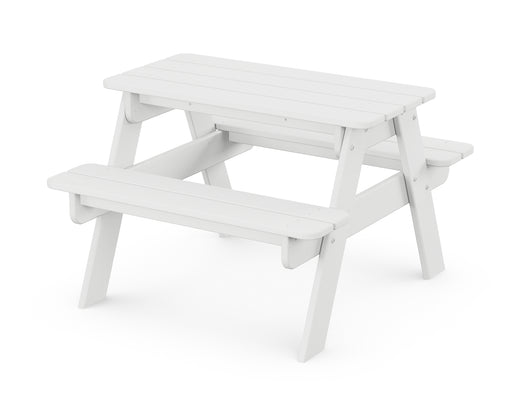 POLYWOOD Kids Outdoor Picnic Table in White image