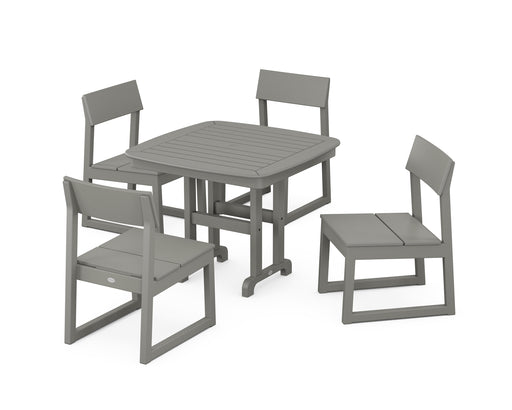 POLYWOOD EDGE Side Chair 5-Piece Dining Set in Slate Grey image