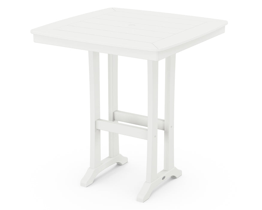 POLYWOOD Nautical Trestle 37" Bar Table in White image