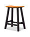 POLYWOOD Contempo 24" Saddle Counter Stool in Black / Tangerine image