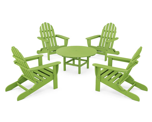 POLYWOOD Classic Folding Adirondack 5-Piece Conversation Group in Lime image