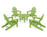 POLYWOOD Classic Folding Adirondack 5-Piece Conversation Group in Lime image