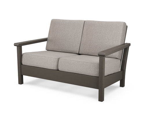 POLYWOOD Harbour Deep Seating Loveseat in Vintage Coffee / Weathered Tweed image