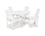POLYWOOD Modern Adirondack 5-Piece Farmhouse Trestle Dining Set in White image