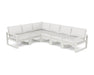 POLYWOOD EDGE 6-Piece Modular Deep Seating Set in Vintage White / Natural Linen image