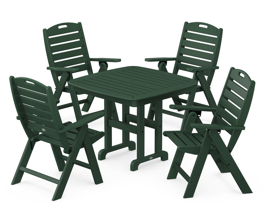 POLYWOOD Nautical Highback Chair 5-Piece Dining Set in Green image