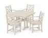 POLYWOOD Chippendale 5-Piece Farmhouse Trestle Arm Chair Dining Set in Sand image