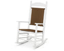 POLYWOOD Jefferson Woven Rocking Chair in White / Tigerwood image