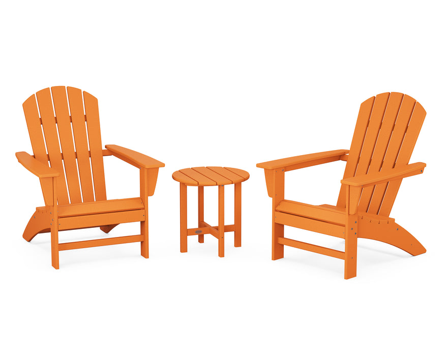 POLYWOOD Nautical 3-Piece Adirondack Set in Tangerine