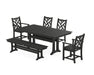 POLYWOOD Chippendale 6-Piece Farmhouse Dining Set With Trestle Legs in Black image