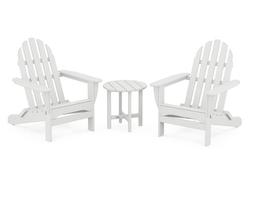 POLYWOOD Classic Folding Adirondack 3-Piece Set in White image