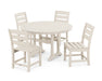 POLYWOOD Lakeside Side Chair 5-Piece Round Dining Set With Trestle Legs in Sand image