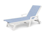 POLYWOOD Coastal Chaise with Wheels in White / Poolside Sling image