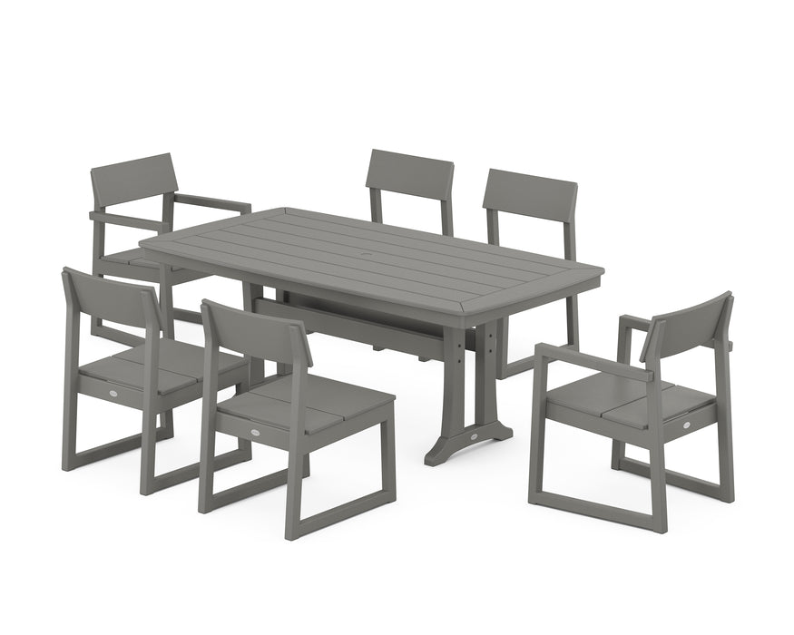 POLYWOOD EDGE 7-Piece Dining Set with Trestle Legs in Slate Grey image