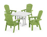POLYWOOD Nautical Adirondack 5-Piece Farmhouse Dining Set With Trestle Legs in Lime / White image
