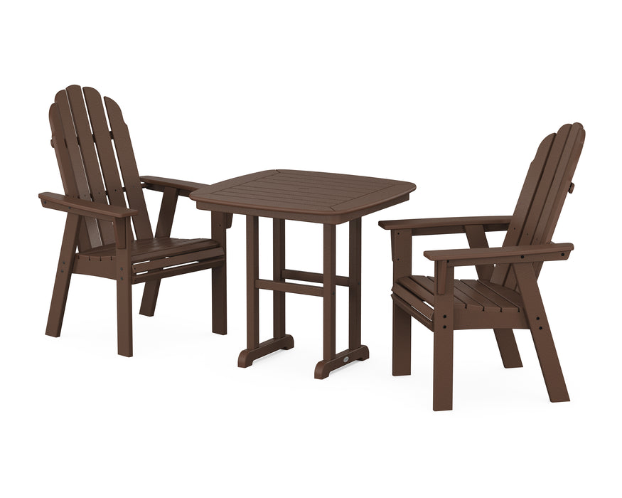 POLYWOOD Vineyard Adirondack 3-Piece Dining Set in Mahogany