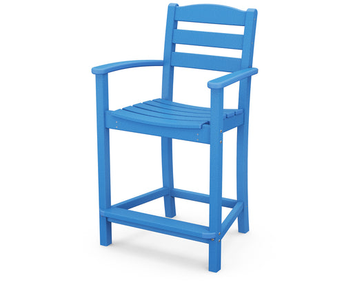 POLYWOOD La Casa Cafe Counter Arm Chair in Pacific Blue image