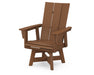 POLYWOOD Modern Curveback Adirondack Swivel Dining Chair in Teak image