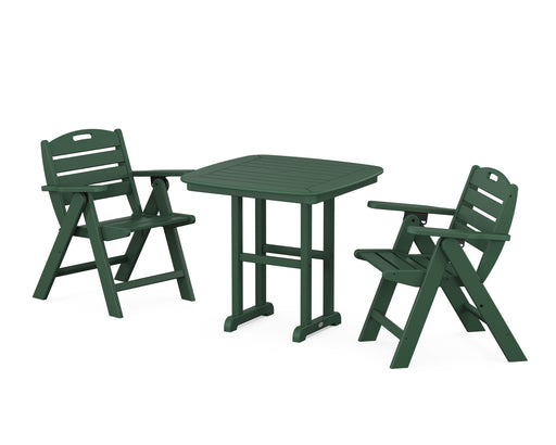 POLYWOOD Nautical Lowback Chair 3-Piece Dining Set in Green image