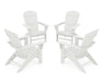 POLYWOOD 4-Piece Nautical Curveback Adirondack Chair Conversation Set in Vintage White image